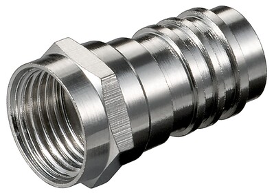 Konektor F satelitný samec ø7mm/4mm, dĺžka 21mm, kompresný, Cu-Ni, 10ks/bal