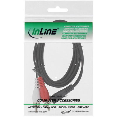 Kábel 3.5mm stereo/2xCinch M/M 5m, čierny