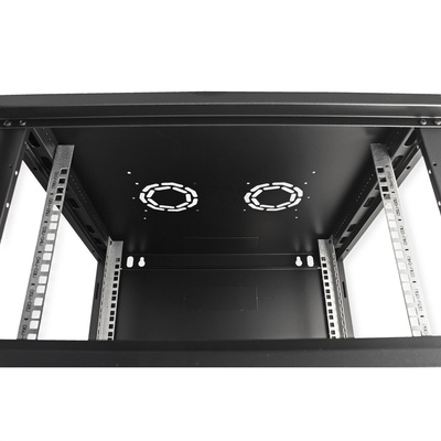 19" Rack na stenu 6U, čierny, 379x600x600mm (HxWxD), odnímateľné bočnice