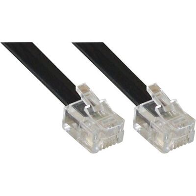 Kábel tel. RJ12/RJ12, 1m, M/M, čierny