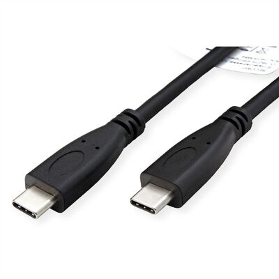 Kábel USB 3.2 Gen 2, Typ C CM/CM 0.5m, 10Gbps, PD 100w 20V5A, čierny, Roline Recycled Material