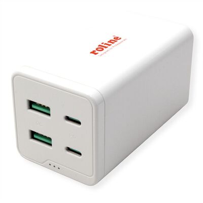 Nabíjačka USB 230V 4port, 2xUSB A, 2xUSB Typ C, 120W, Power Delivery, QC 3.0, kábel (C7) 1.2m, biela