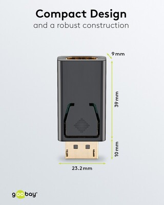 Adaptér DisplayPort/HDMI M/F, 1080p@30Hz (DP 1.2, HDMI 1.4), priamy, čierny