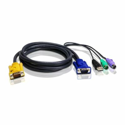 Sada káblov pre KVM VGA - SPHD M/M, PS2 M, USB-A M, HYBRID, 3m