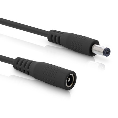 Kábel predlžovací DC 5.5mm / 2.1mm, AWG24, 2m, čierny