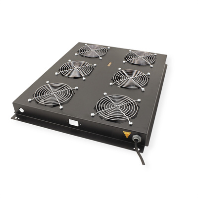 19" Ventilačná jednotka, stropná, 6 vetrákov, ON/OFF, pre serverový rack PRO, čierna, RAL9005