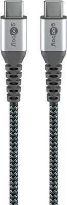 Kábel USB 2.0 CM/CM Typ C 0.5m, High Speed, Power Delivery 60w 20V3A, čierny/sivý