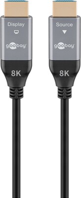 Kábel HDMI M/M 20m, Ultra High Speed+Eth, 8K@60Hz, HDMI 2.1, 48G, pozl. kon.,čierny, aktívny,optický