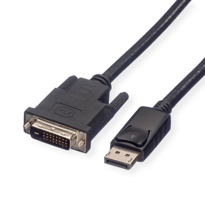 Kábel DisplayPort na DVI-D M/M 5m, jednosmerný, max. 1920x1200 @60Hz, LSOH, čierny