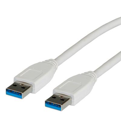 Kábel USB 3.0 A-A M/M 1.8m, Super Speed, biely