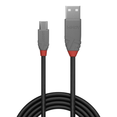 Kábel USB 2.0 A-MICRO-B M/M 1m, High Speed, čierny, Anthra Line