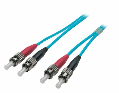 Fiber kábel ST-ST, 1m Duplex OM3(50/125µm), LSOH, 3mm, tykysový