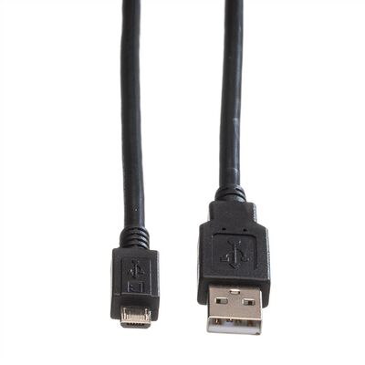 Kábel USB 2.0 A-MICRO-B M/M 3m, High Speed, čierny
