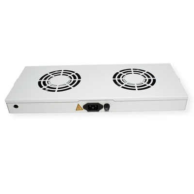 19" Ventilačná jednotka, 2 vetráky, 1U, ON/OFF, sivá