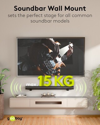 Držiak pre soundbar na stenu, max 15kg, čierny