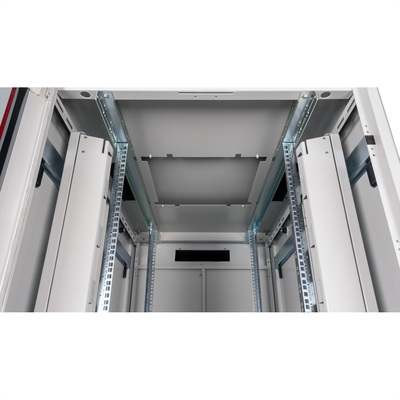 19" Rack na podlahu 42U, 2053x800x1200mm (HxWxD), PRO, sklenené dvere, sivý