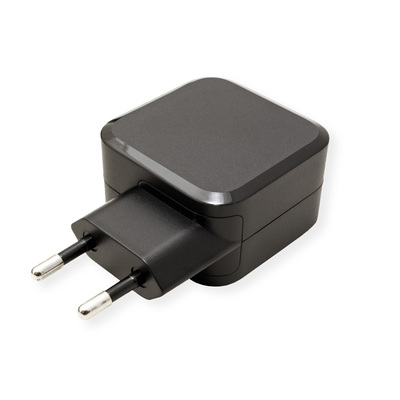 Nabíjačka USB 230V 1port, 1xUSB Typ C, 45W, Power Delivery, Quick Charge 3.0, čierna