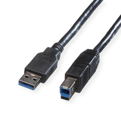Kábel USB 3.2 Gen 1, A-B M/M 0.8m, 5Gbps, čierny