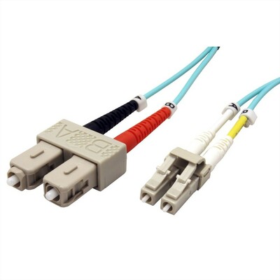 Fiber kábel LC-ST, 3m Duplex OM3(50/125µm), 2.8mm, tyrkysový