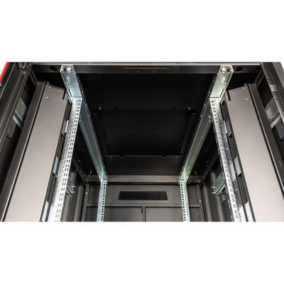 19" Rack na podlahu 26U, 1342x800x1000mm (HxWxD), PRO, sklenené dvere, čierny