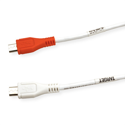Kábel USB 2.0 MICRO-B - MICRO-B M/M 0.3m, High Speed, biely, napájací