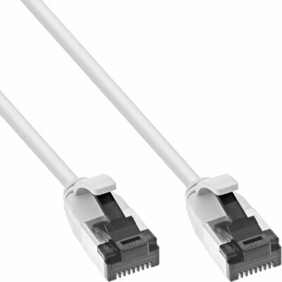 U/FTP (PiMF) Patchkábel LSOH TPE 0.3m cat.8.1, biely, slim, Cu, Flex Cable, Ø4.3mm