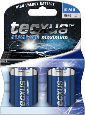 Batéria Tecxus Alkalická D Mono (2ks) 1.5V (LR20) 2BL