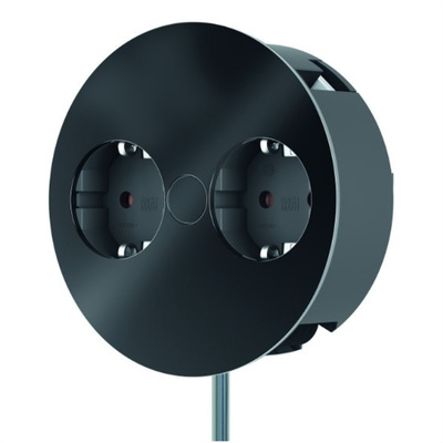 TWIST 2xSCHUKO 230V, 2m kábel 1.5mm², vidlica CEE7/7, čierny matný