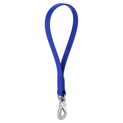 Vodítko SHORT BIOTHANE s uškom, 19mm/0.3m, nerezová karabína, modré, HS