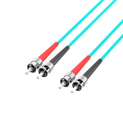 Fiber kábel ST-ST, 15m Duplex OM3(50/125µm), LSOH, 3mm, tyrkysový