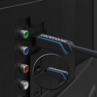 Kábel Toslink audio optický SPDIF prepojovací M/M 0.5m, ø6.0mm, modrý, ClickTronic