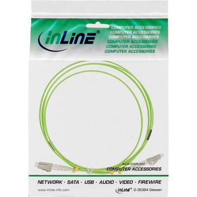 Fiber kábel LC-SC, 20m Duplex OM5(50/125µm), LSOH, 2mm, zelený