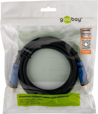 Kábel HDMI M/M 2m, Ultra High Speed+Eth, 4K@60Hz, HDMI 2.0, G, čierny, s certifikátom, Premium