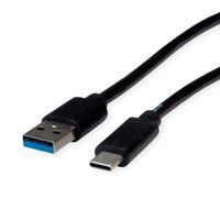 Kábel USB 3.2 Gen 1, AM/CM Typ C 0.5m, 5Gbps, čierny, TPE, Eko balenie