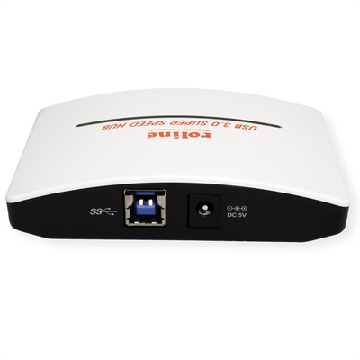 Hub USB 3.2, 4 Port, 4x USB A, s ext. adaptérom, biela a čierna