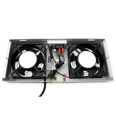 19" Ventilačná jednotka, 2 vetráky, pre nástennú skrinku, sivá