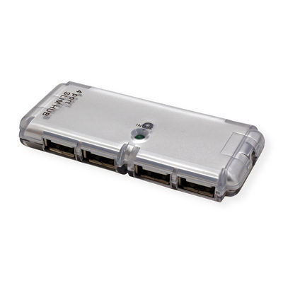 Hub USB 2.0, 4 Port, 4x USB A, MINI, 30cm, sivý