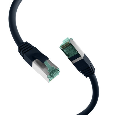 S/FTP (PiMF) Patchkábel LSOH 1.5m cat.6a, čierny, Cu