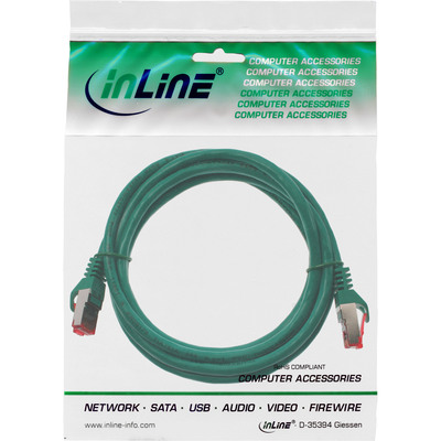 S/FTP (PiMF) Patchkábel LSOH 0.5m cat.6, zelený, Cu