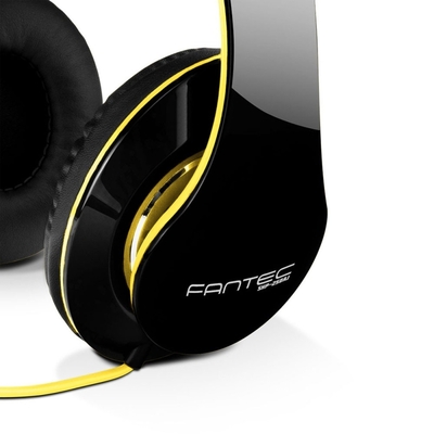 Slúchadlá stereo FANTEC "ON EAR", 3.5mm, 1.2m dlhý kábel, čierno žlté