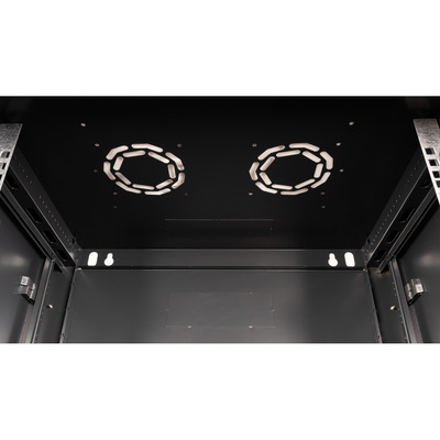 19" Rack na stenu 9U, čierny, 512x600x450 mm (HxWxD), odnímateľné bočnice