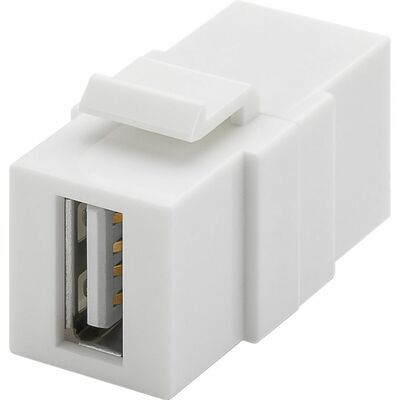 Modul USB 2.0 A/A, Keystone, biely
