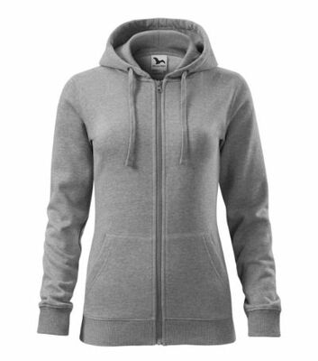 Mikina KYPO dámska s kapucňou, rozopínacia, čierna, XL