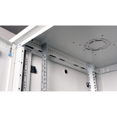 19" Rack na stenu 9U, sivý, 512x600x600mm (HxWxD), odnímateľné bočnice