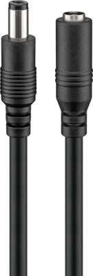 Kábel predlžovací DC 5.5mm / 2.1mm, AWG20, 10m, čierny