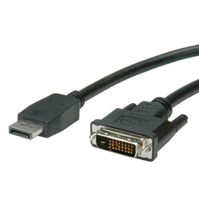 Kábel DisplayPort na DVI-D M/M 2m, jednosmerný, max. 1920x1200 @60hz, čierny