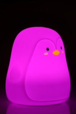 Nočná LED lampa "Tučniak", rôzne režimy svietenia, RGB farby, nabíjacia (USB C)