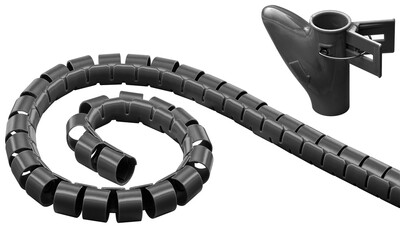 Káblový organizér Kábel Fix s nástrojom na vkladanie káblov, 2.5m, ⌀ 20mm, čierny