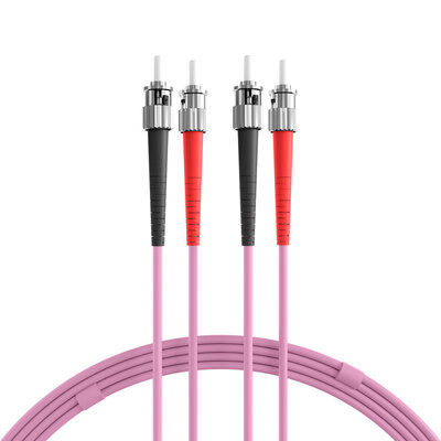 Fiber kábel ST-ST, 1m Duplex OM4(50/125µm), LSOH, 3mm, fialový