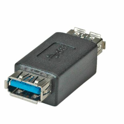 Adaptér USB 3.0 AF/AF (spojka) - A samica / A samica, čierny